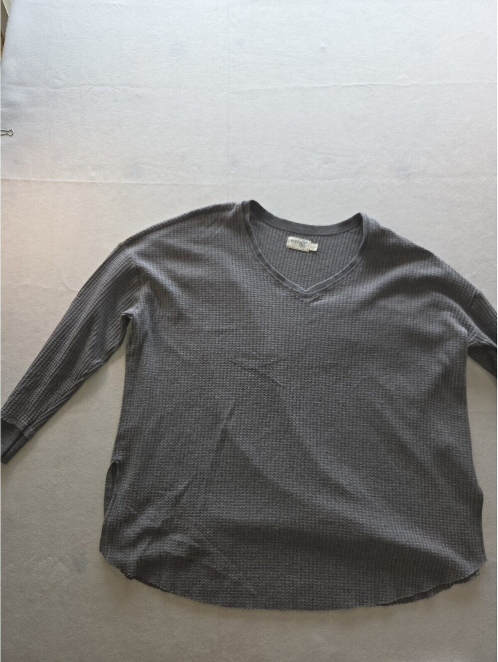 Terra & Sky Womens Plus  Long Sleeve 1X Grey CB4 0060